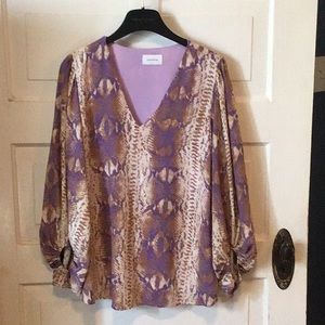 Purple and gold snake print size large women’s shirt